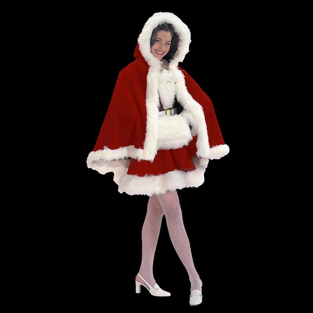 Adults Christmas Velvet Cape & Muff Set