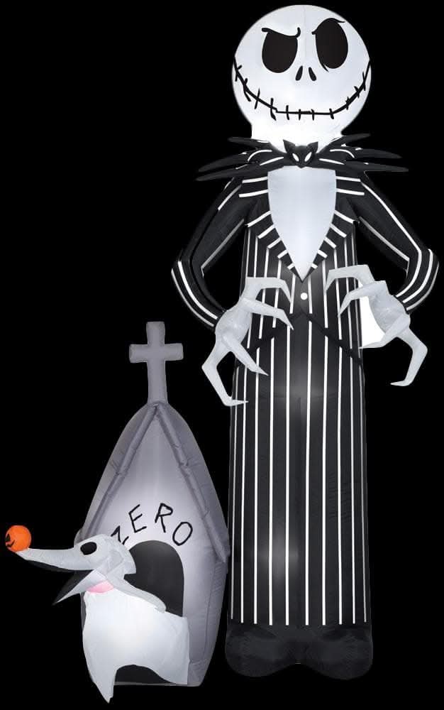 Jack Skellington and Zero inflatable Halloween decoration