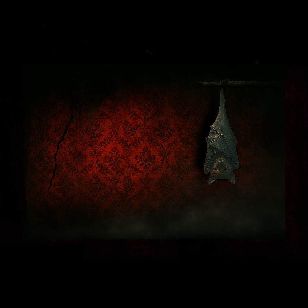 realistic animal Halloween prop in a spooky night scene.