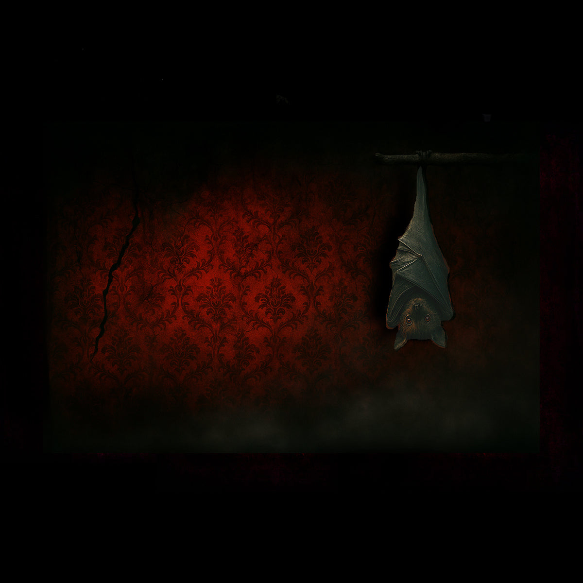realistic animal Halloween prop in a spooky night scene.