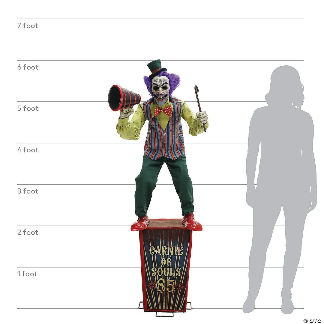 6" Carnival Barker Electric Animated Halloween Prop