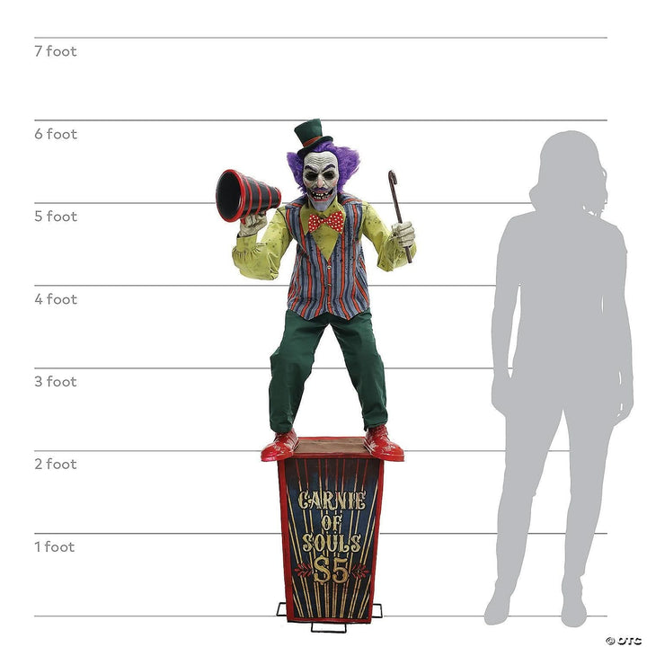 6" Carnival Barker Electric Animated Halloween Prop