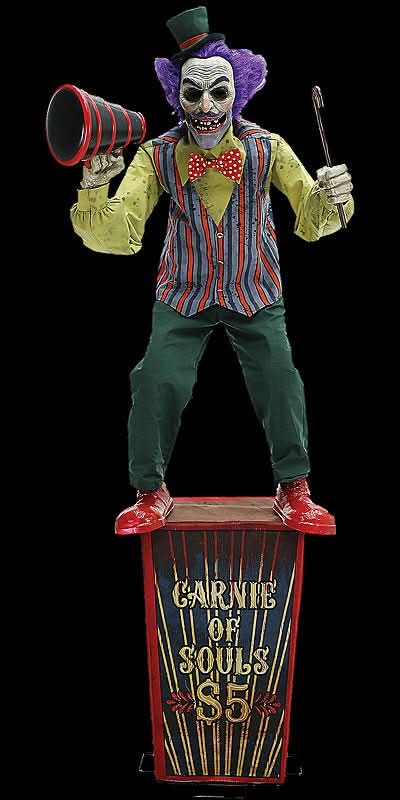 6" Carnival Barker Electric Animated Halloween Prop