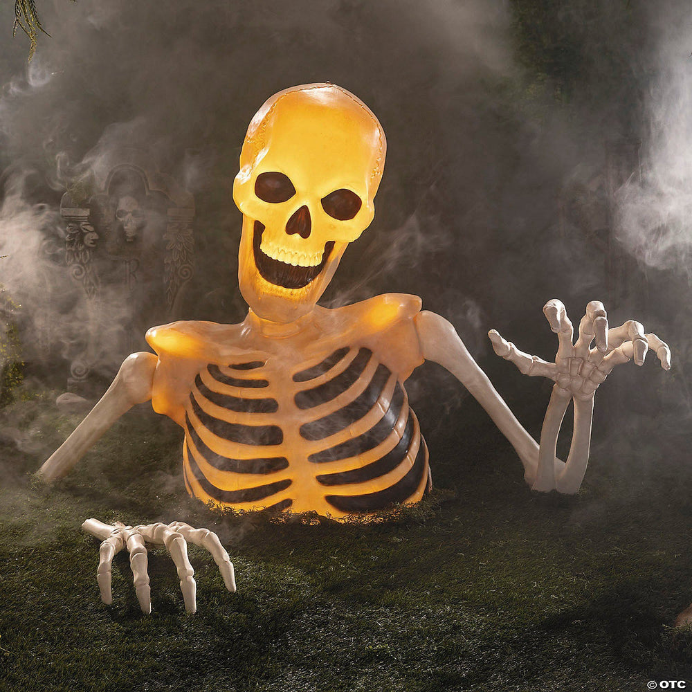 Light-Up Ground Breaking Skeleton Halloween Decoration
