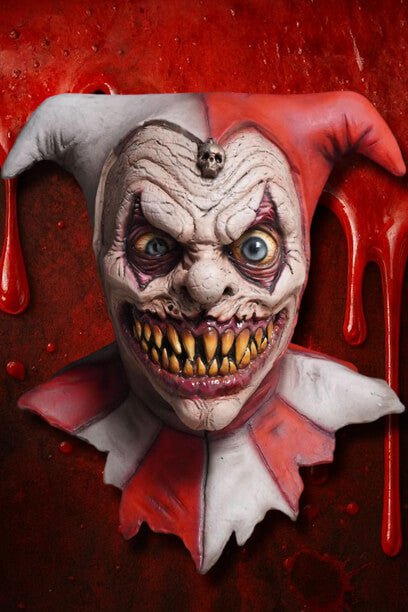 Evil Clown Jester Halloween Mask