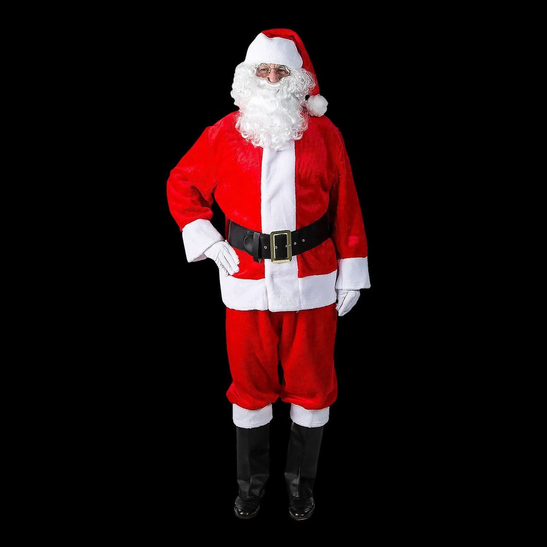 Adult Men’s 10-Piece Deluxe Plush Santa Suit Costume