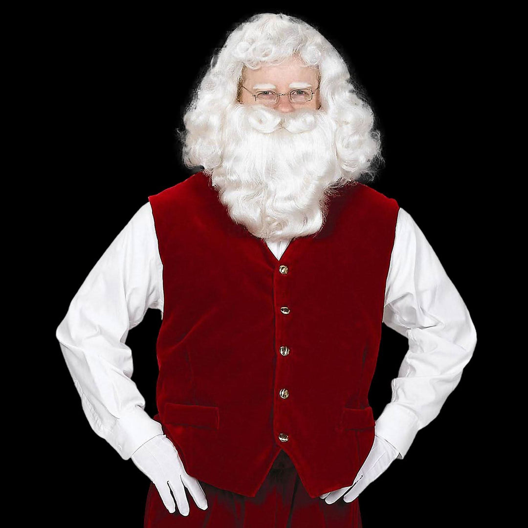 Adult Men’s Santa Velvet Vest with Buttons