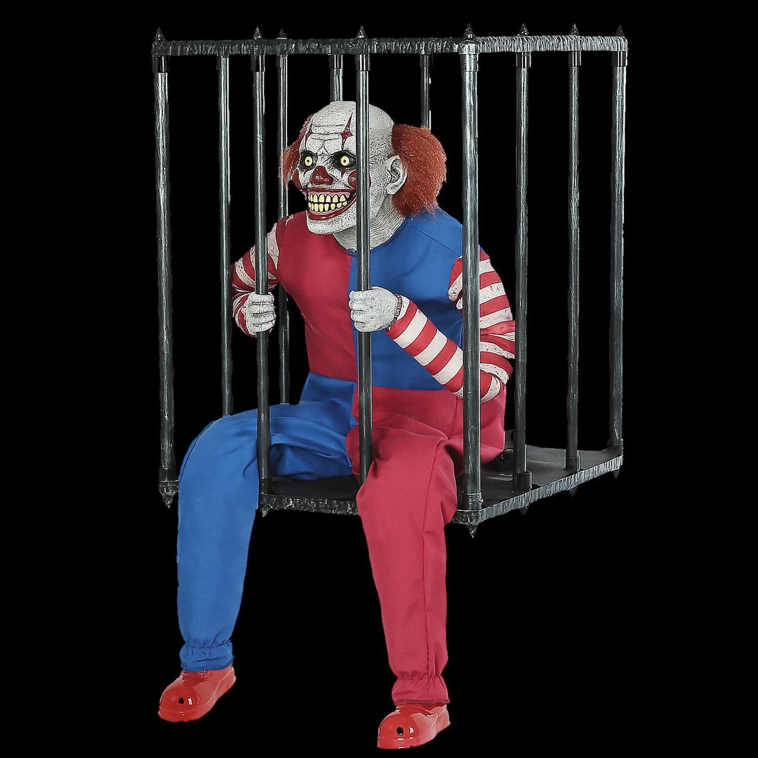 Caged Clown Electric Animated Halloween Prop