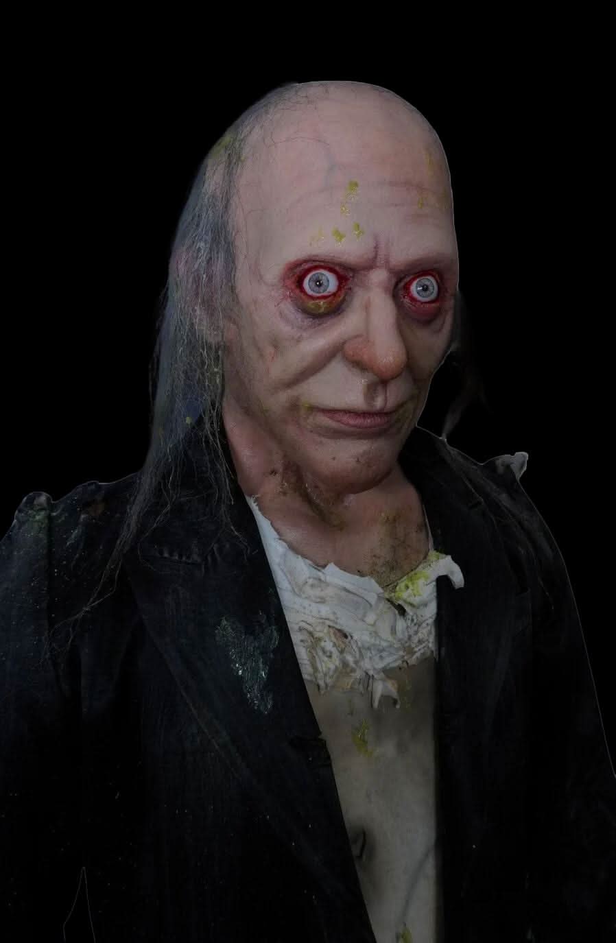 Creepy Edgar full-body Halloween prop – life-size horror decoration with eerie details.