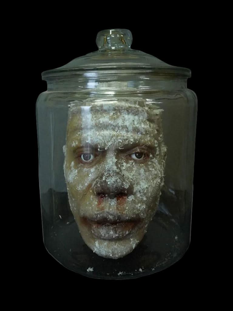 Frozen Richard Head in Jar Halloween Prop