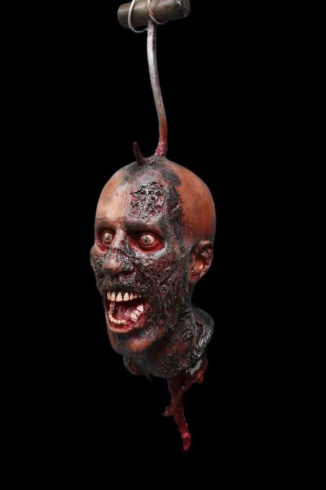 Hanging Burnt Zack Head Halloween Prop