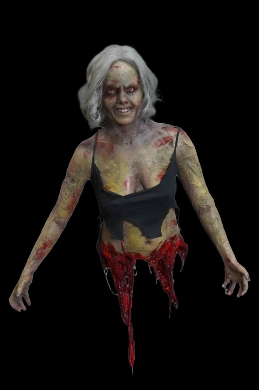 Hanging Zombie Kristina Meat Halloween Prop