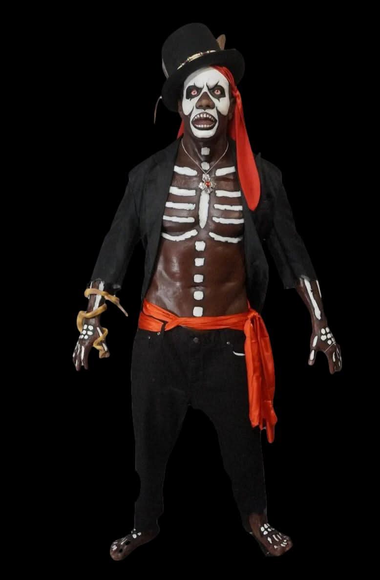 "Voodoo King Richard" full-body Halloween prop – a life-size figure with a custom top hat suit and intricate details.