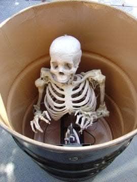 "Barrel Spitter Skeleton" Halloween Animatronic