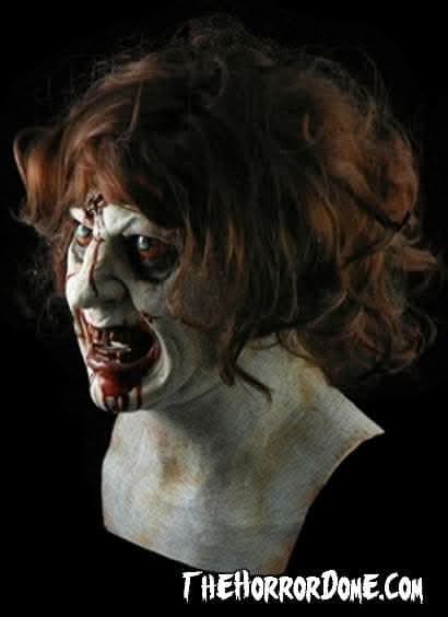Basement Ghoul Mask featuring bloodshot eyes and unkempt hair