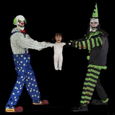 "Clown Tug of War" Electric Animated Halloween Prop