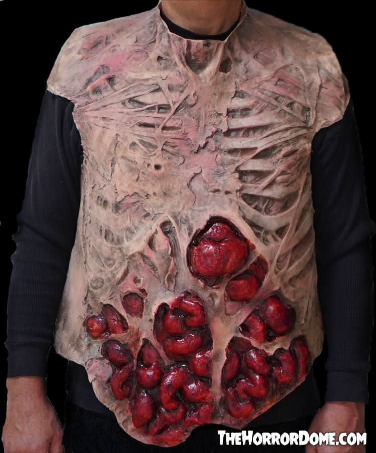 Movie Quality Rotted Zombie Chest" Halloween Costume Accessory