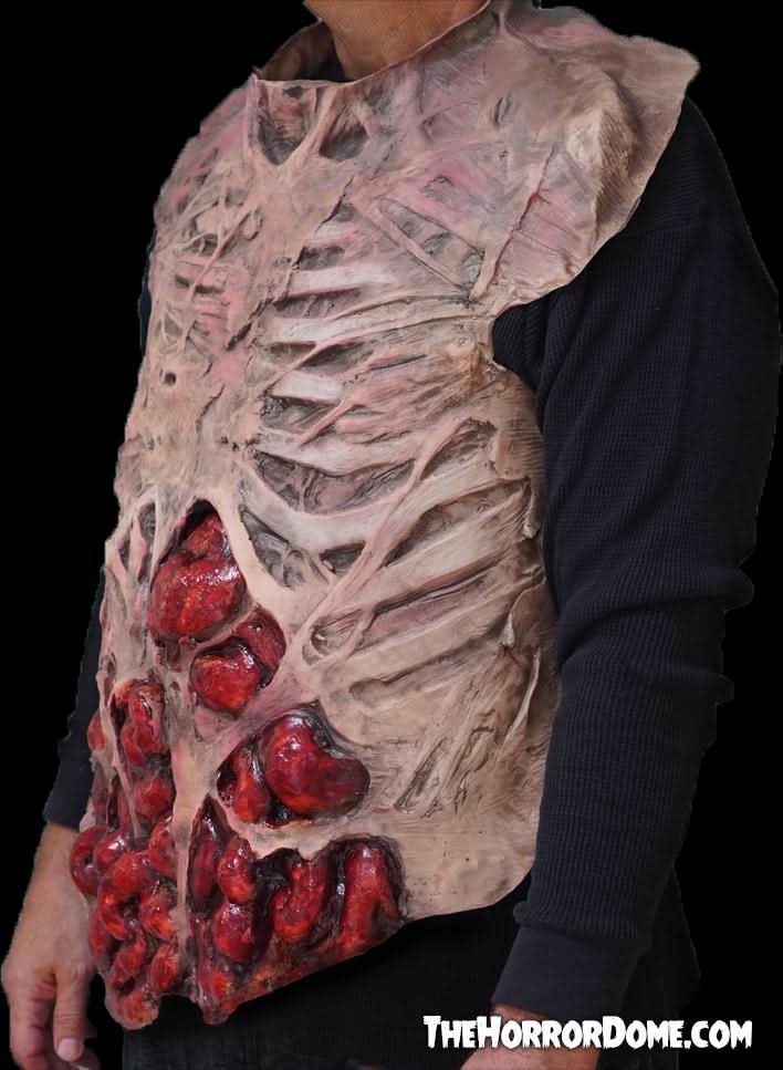 Movie Quality Rotted Zombie Chest" Halloween Costume Accessory