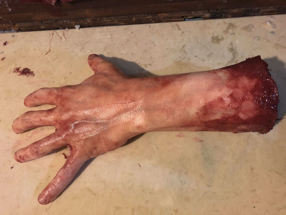 "Severed Left Male Hand - Silicone" Human Body Part Halloween Prop
