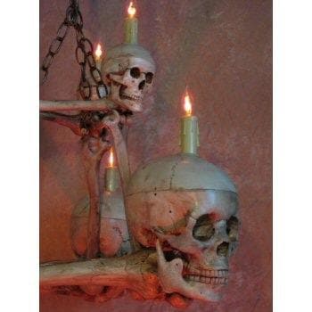 "Two-Tiered Skull/Bone Chandelier" Haunted House Lighting