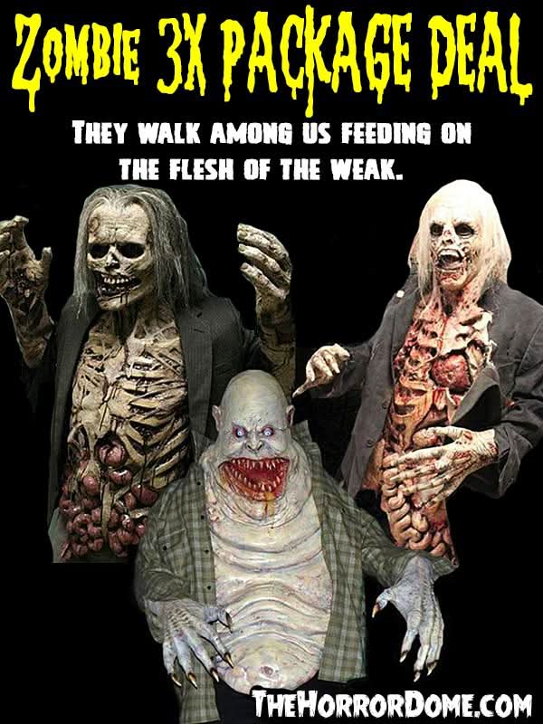 "Zombies" HD Studios Pro Halloween Costumes - 3x Package Deal